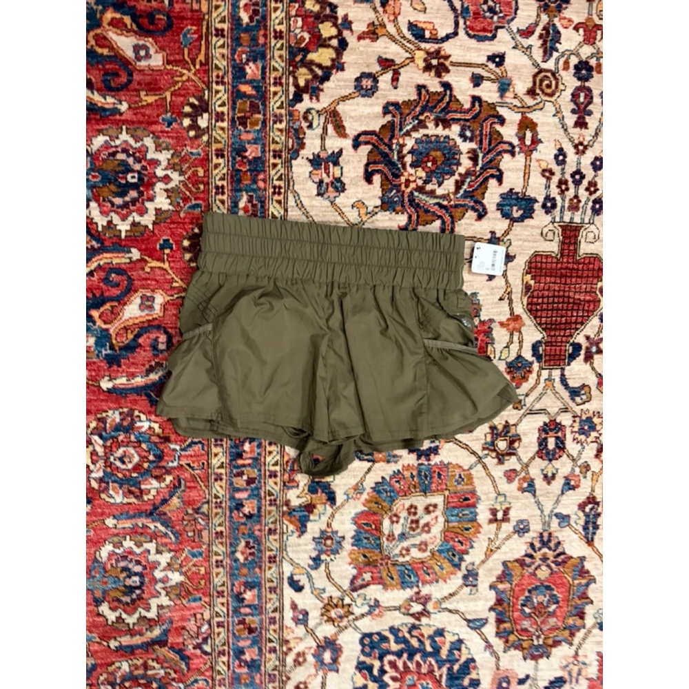 FP Movement by Free People Olive Green Smocked Waist Shorts NWT Small